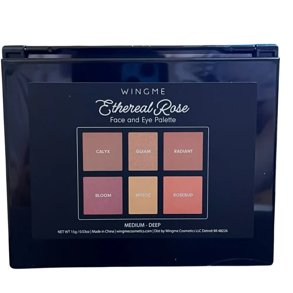 Wingme Ethereal Rose Face Eye Palette  6 Pan Blush Bronzer Highlighter